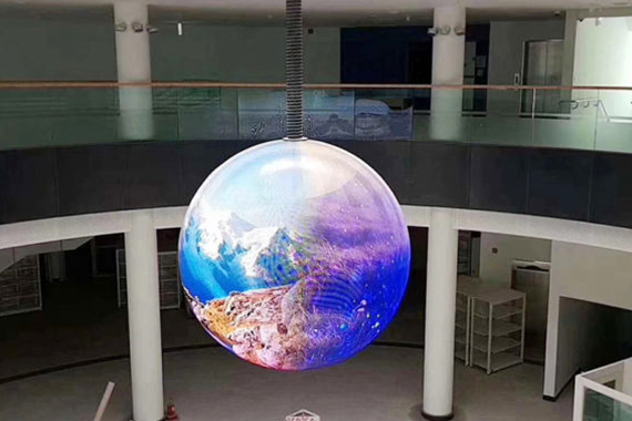 P3 sphere led display was installed in a pavilion in japan