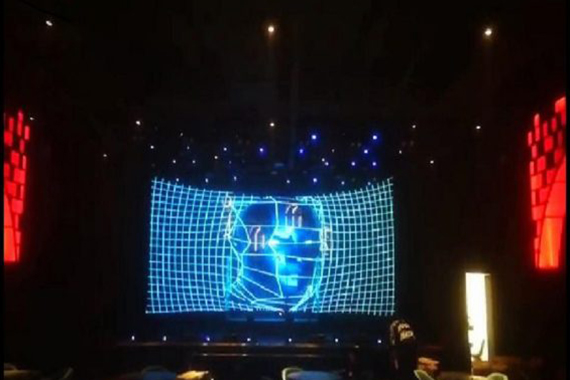 The curved transparent led display was installed in china
