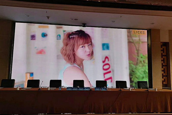 indoor fixed led display was installed in a meeting hall in korea