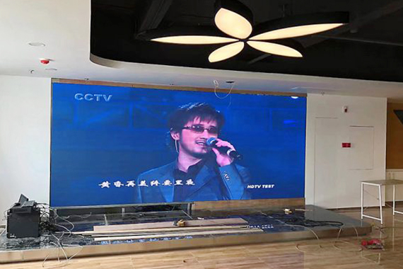 indoor led display board was installed in an exhibition room