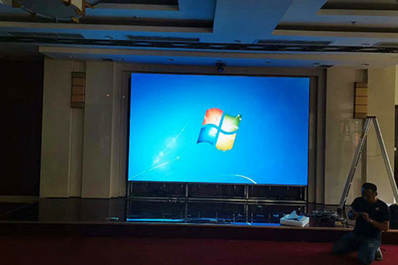 indoor led display wall was installed in a meeting room